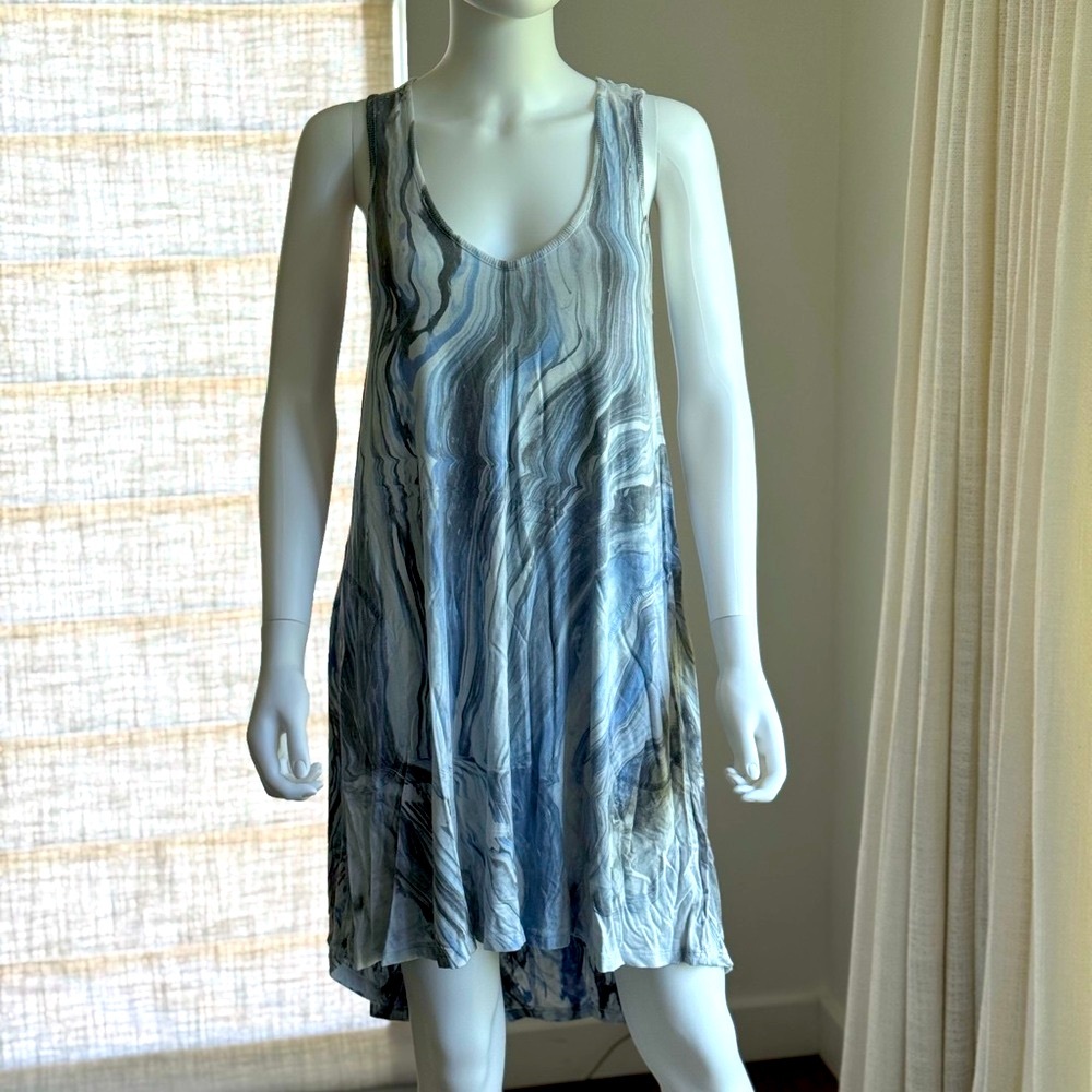 NWT Feel The Piece Marbled Blue Gray Midi Dress XS/S